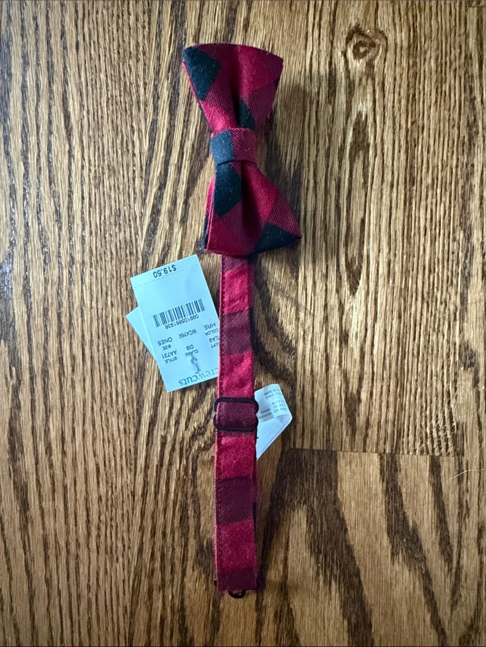 Crewcuts Red and Black Plaid Kids Bow Tie